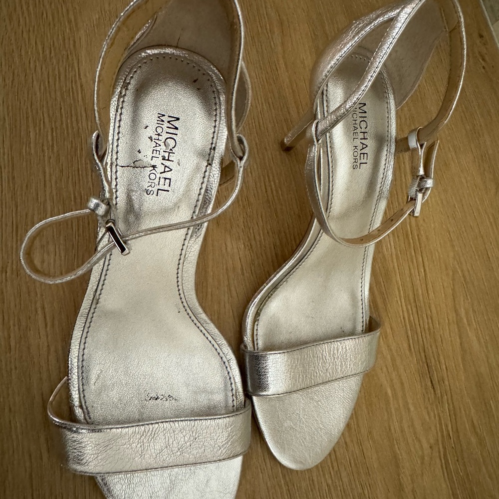 Michael Kors Silver Strappy Heels